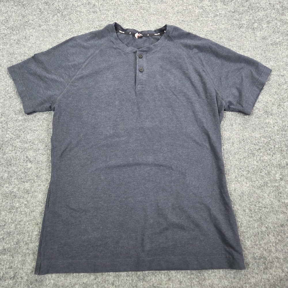 Men's Dark Blue Short Sleeve Henley Shirt